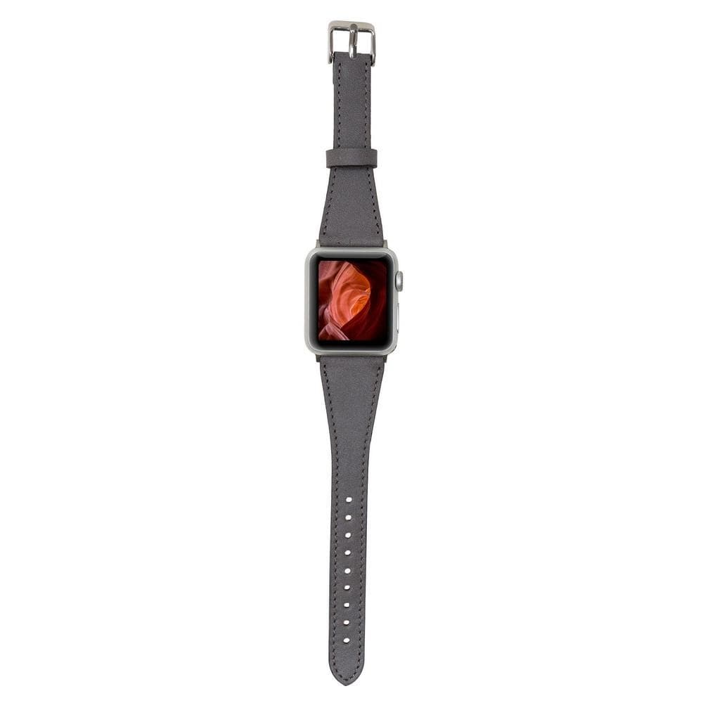 Klassisches, schlankes Apple Watch-Armband aus echtem Leder 