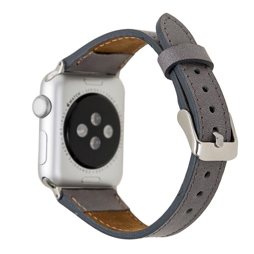 Klassisches, schlankes Apple Watch-Armband aus echtem Leder 