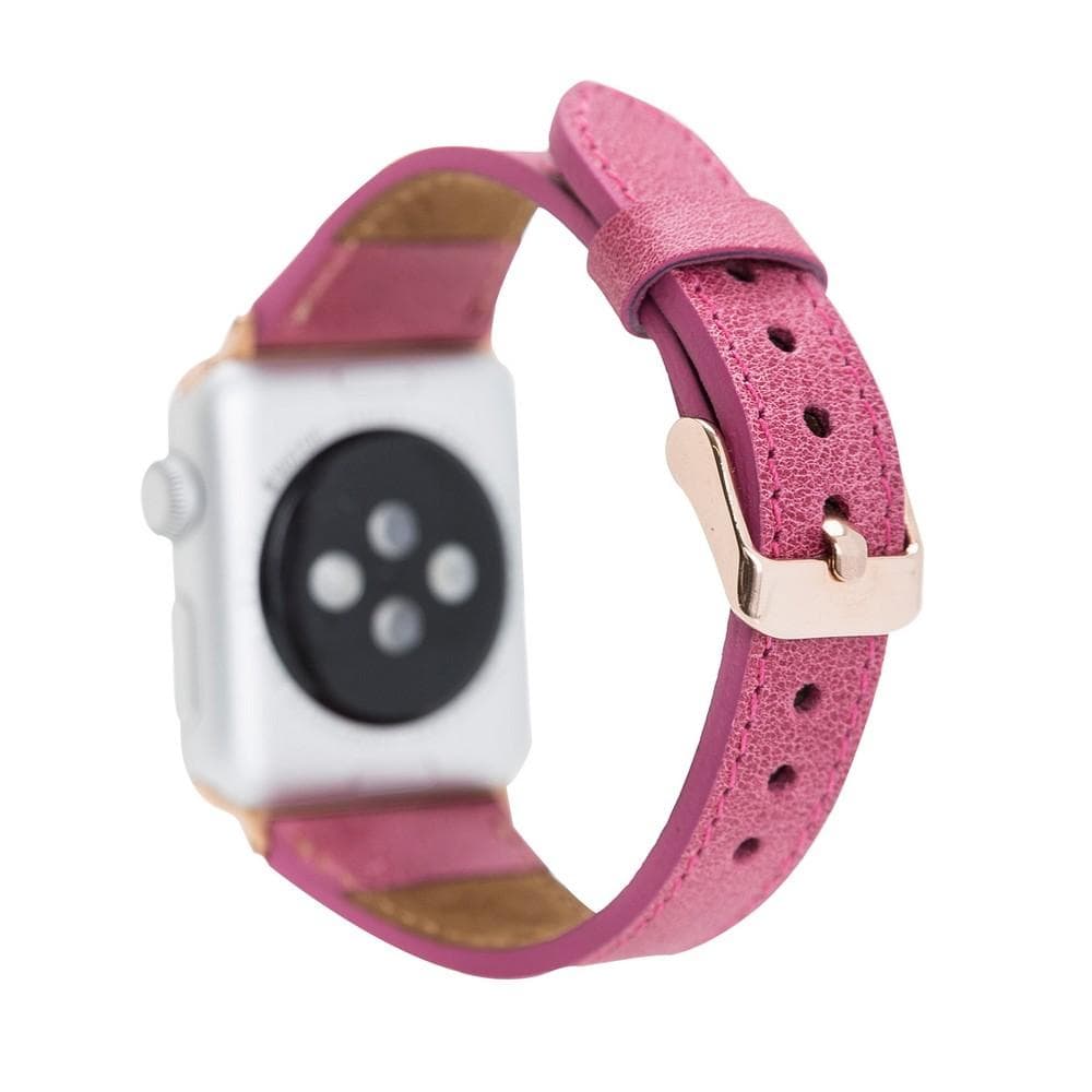 Klassisches, schlankes Apple Watch-Armband aus echtem Leder 