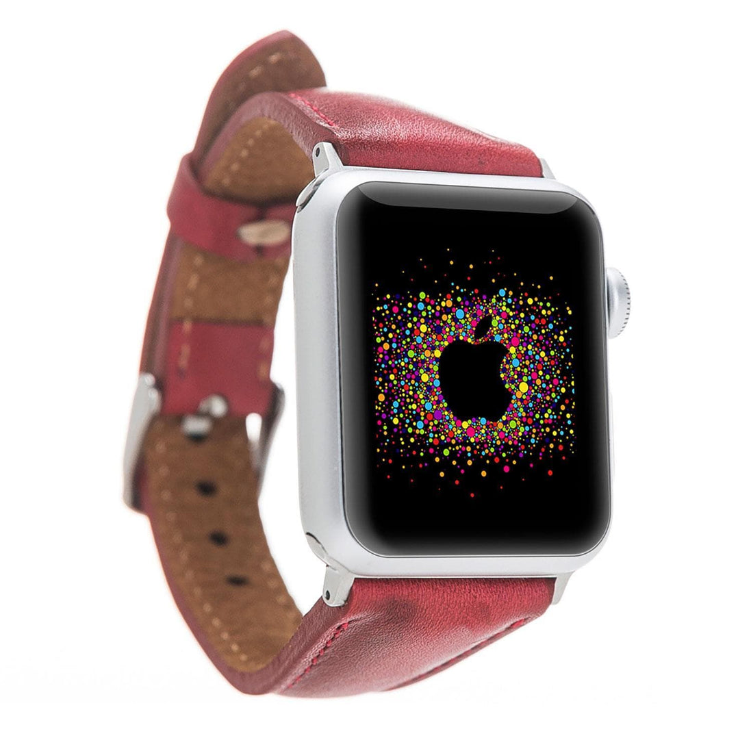 Klassisches, schlankes Apple Watch-Armband aus echtem Leder 