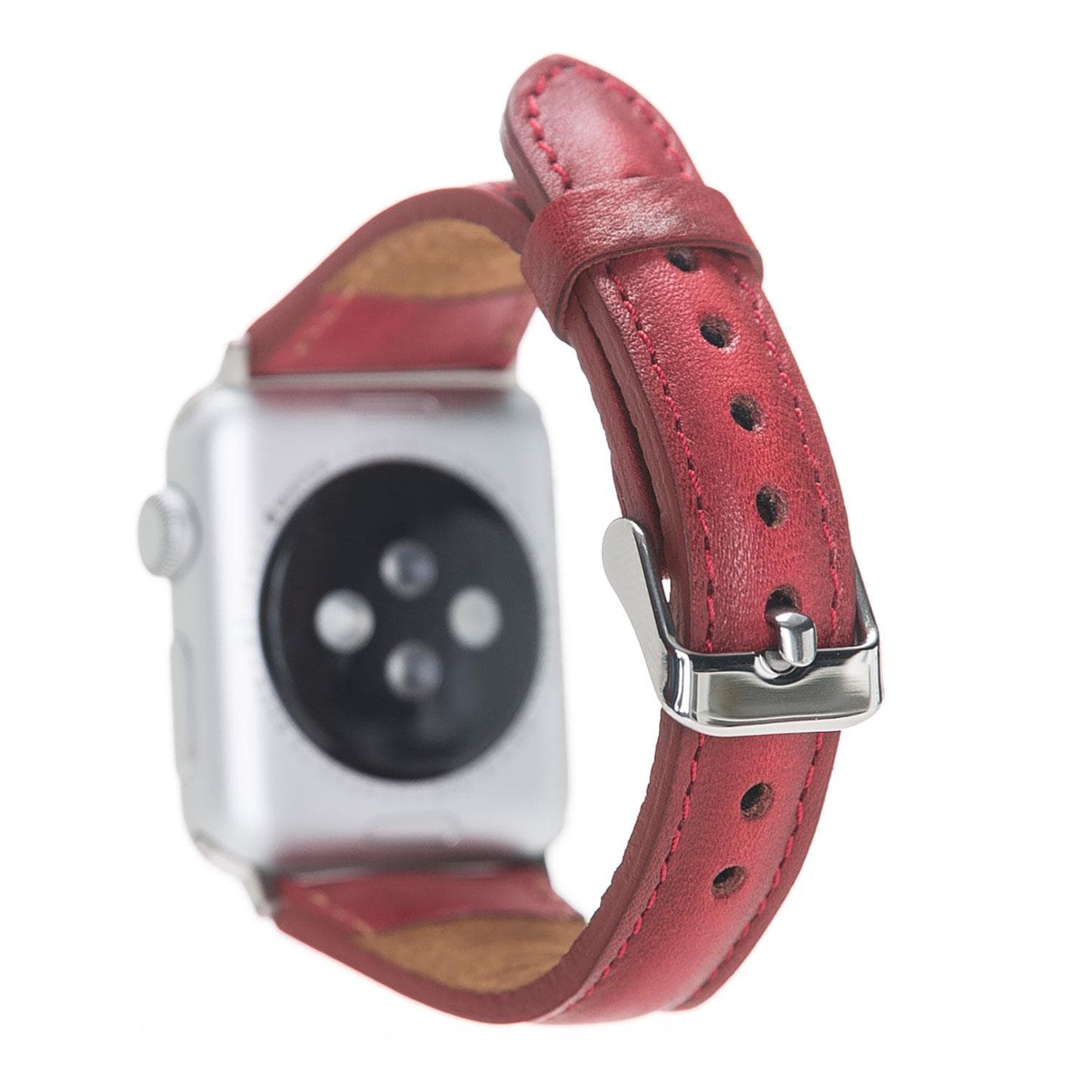 Klassisches, schlankes Apple Watch-Armband aus echtem Leder 