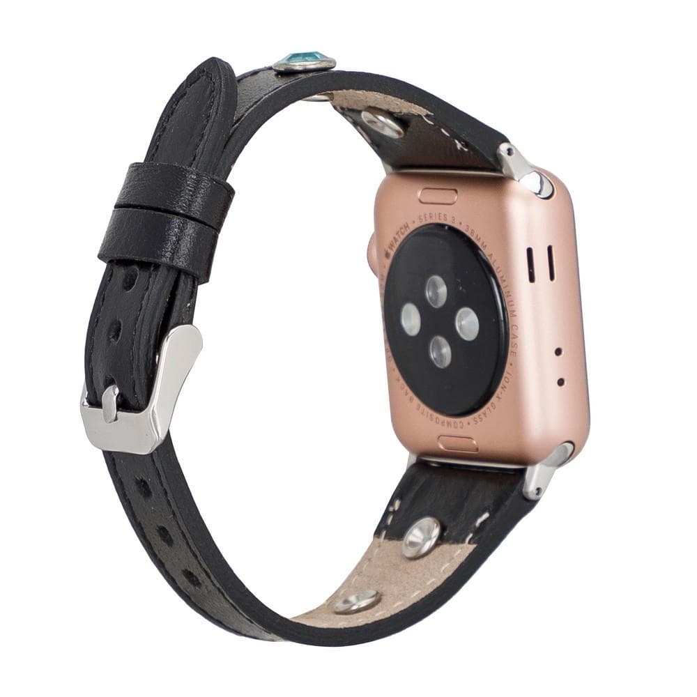 Klassisches, schlankes Apple Watch-Armband aus echtem Leder 
