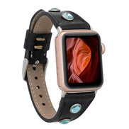 Klassisches, schlankes Apple Watch-Armband aus echtem Leder 