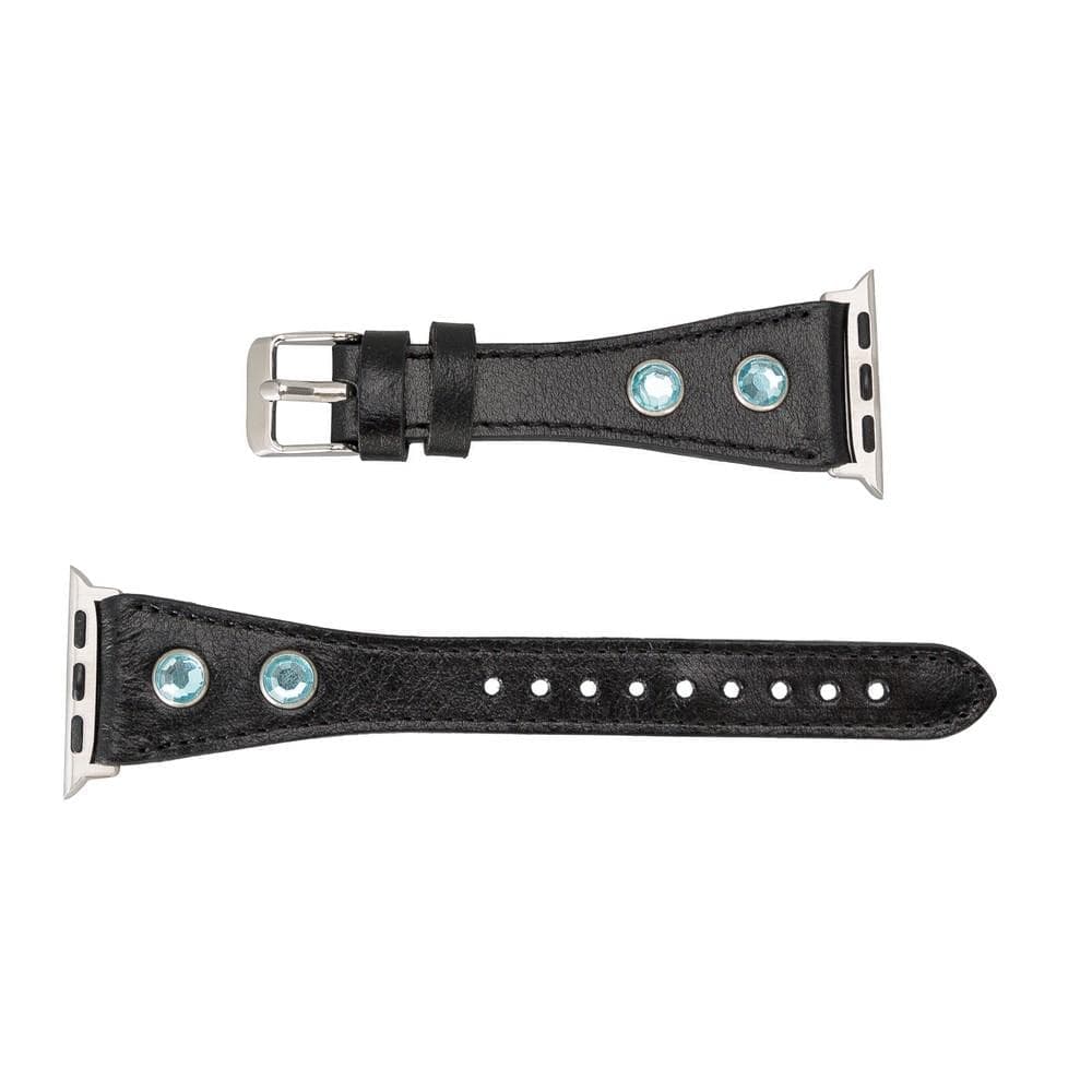 Klassisches, schlankes Apple Watch-Armband aus echtem Leder 