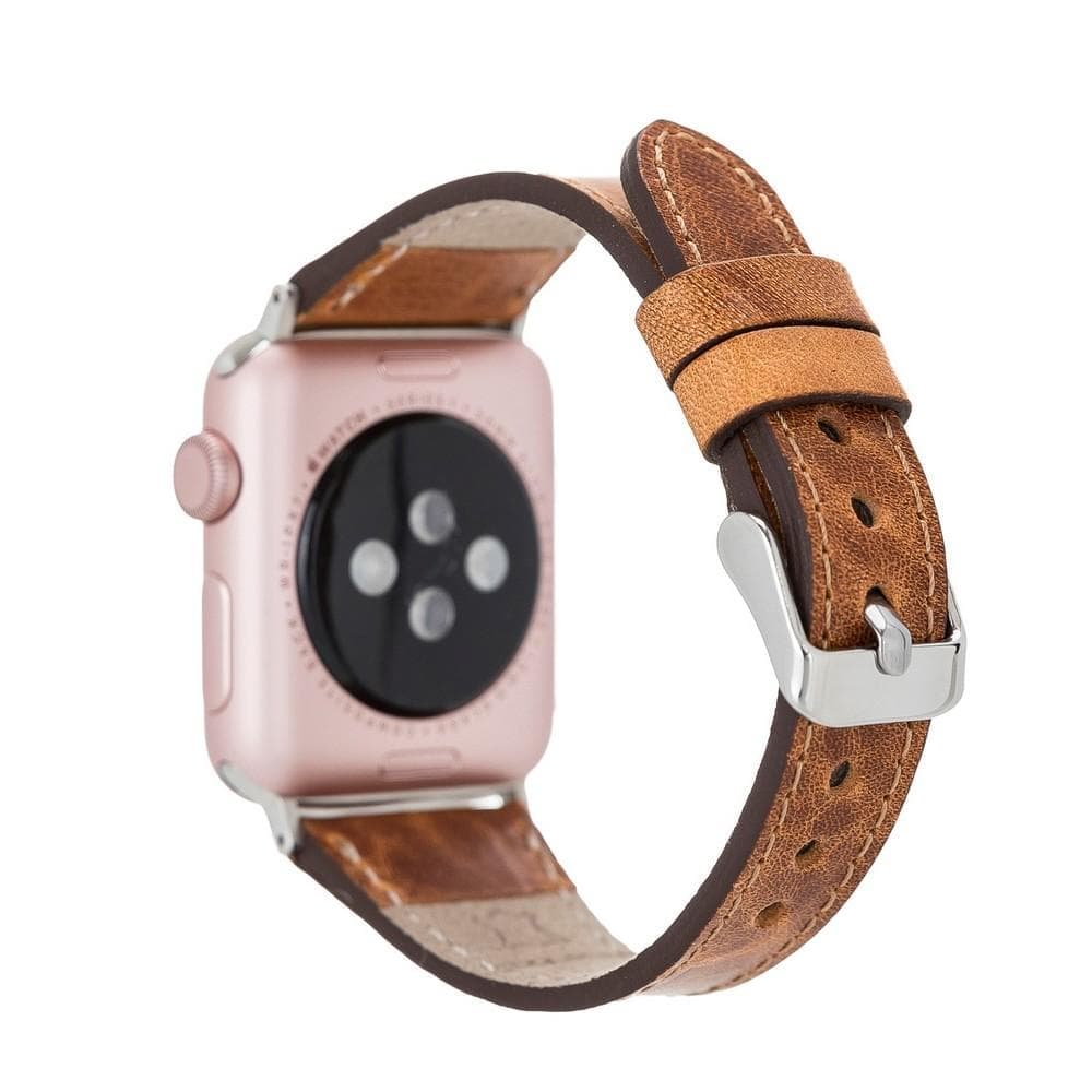 Klassisches, schlankes Apple Watch-Armband aus echtem Leder 