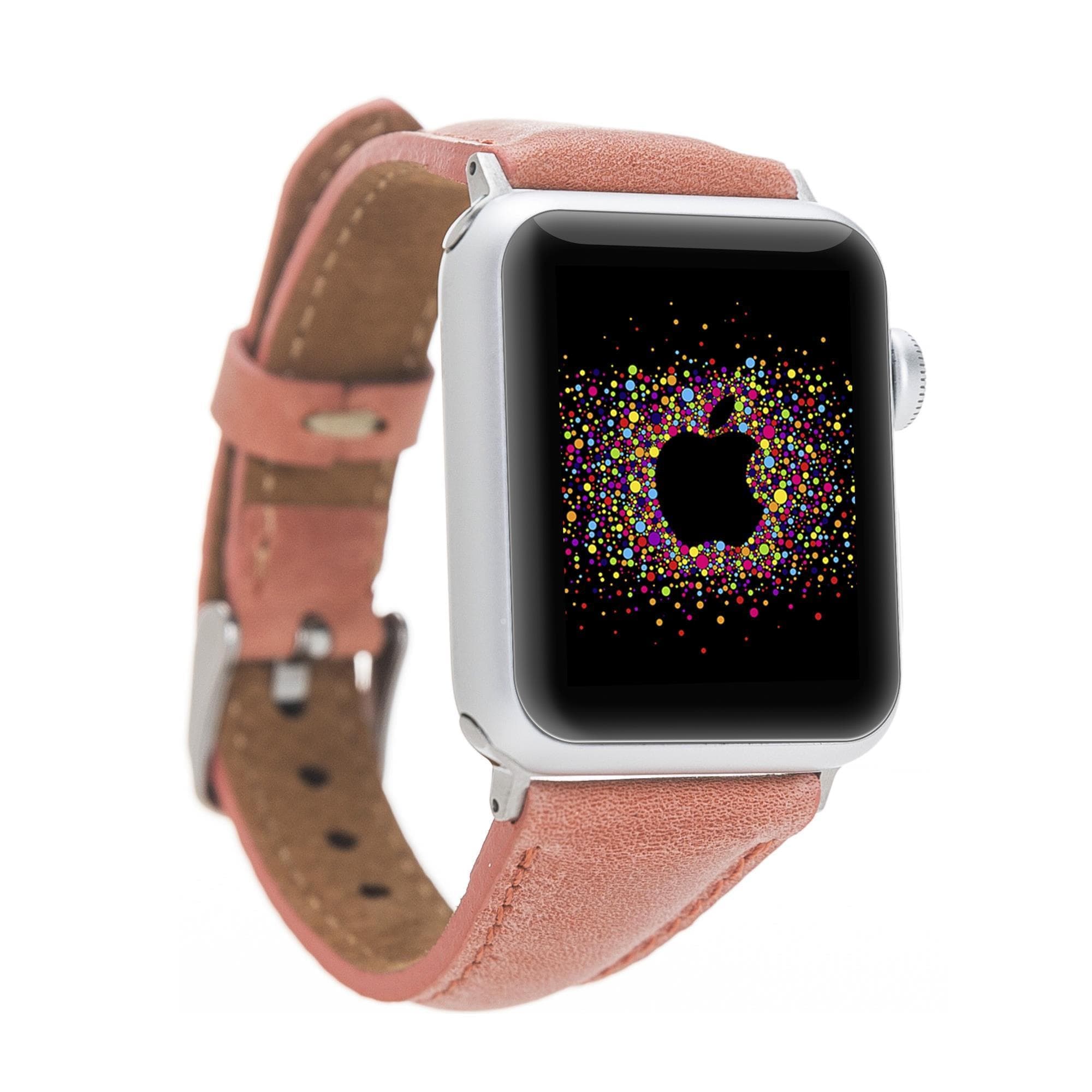 Klassisches, schlankes Apple Watch-Armband aus echtem Leder 