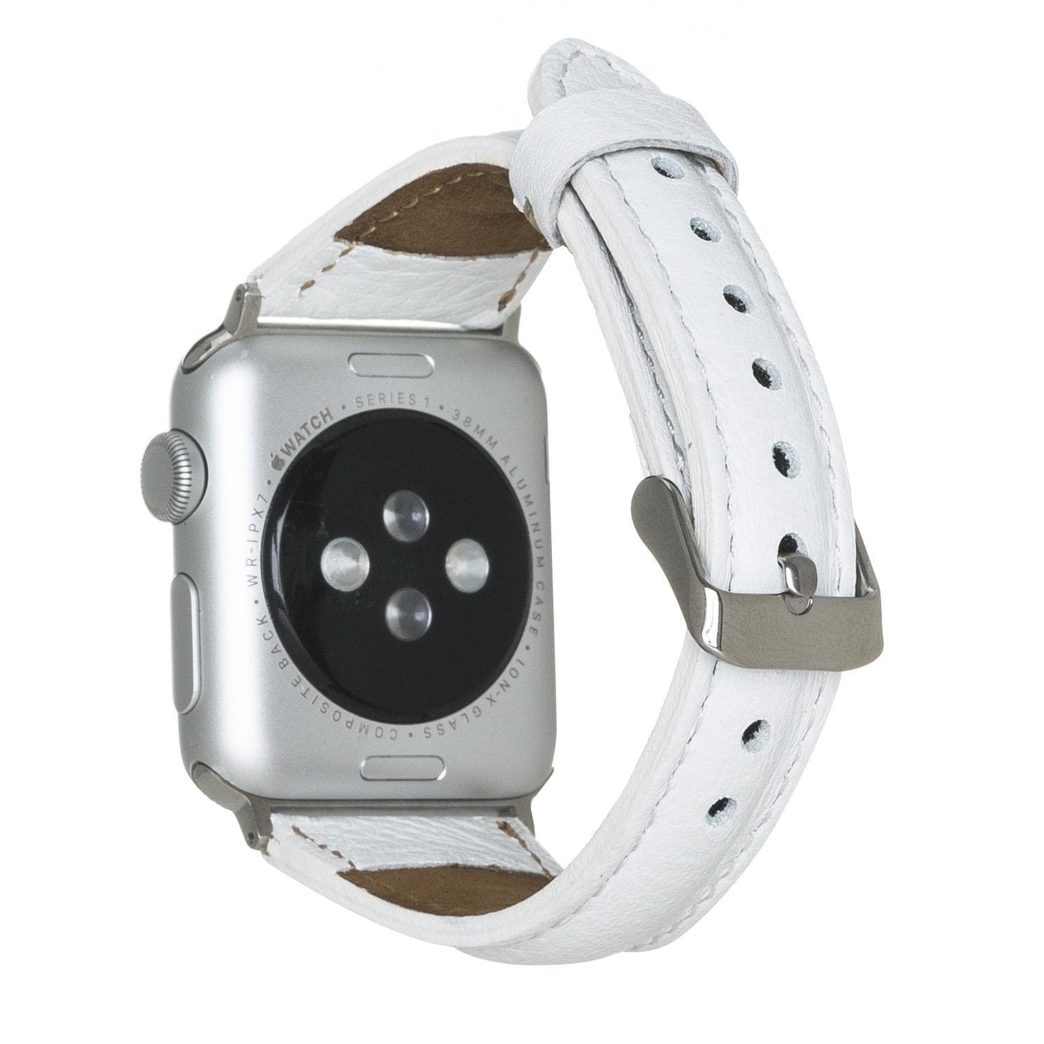 Klassisches, schlankes Apple Watch-Armband aus echtem Leder 