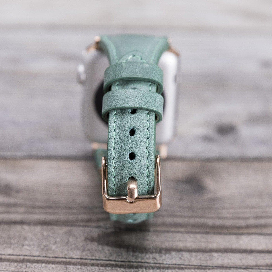 Klassisches, schlankes Apple Watch-Armband aus echtem Leder 