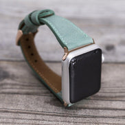 Klassisches, schlankes Apple Watch-Armband aus echtem Leder 