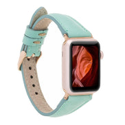 Klassisches, schlankes Apple Watch-Armband aus echtem Leder 