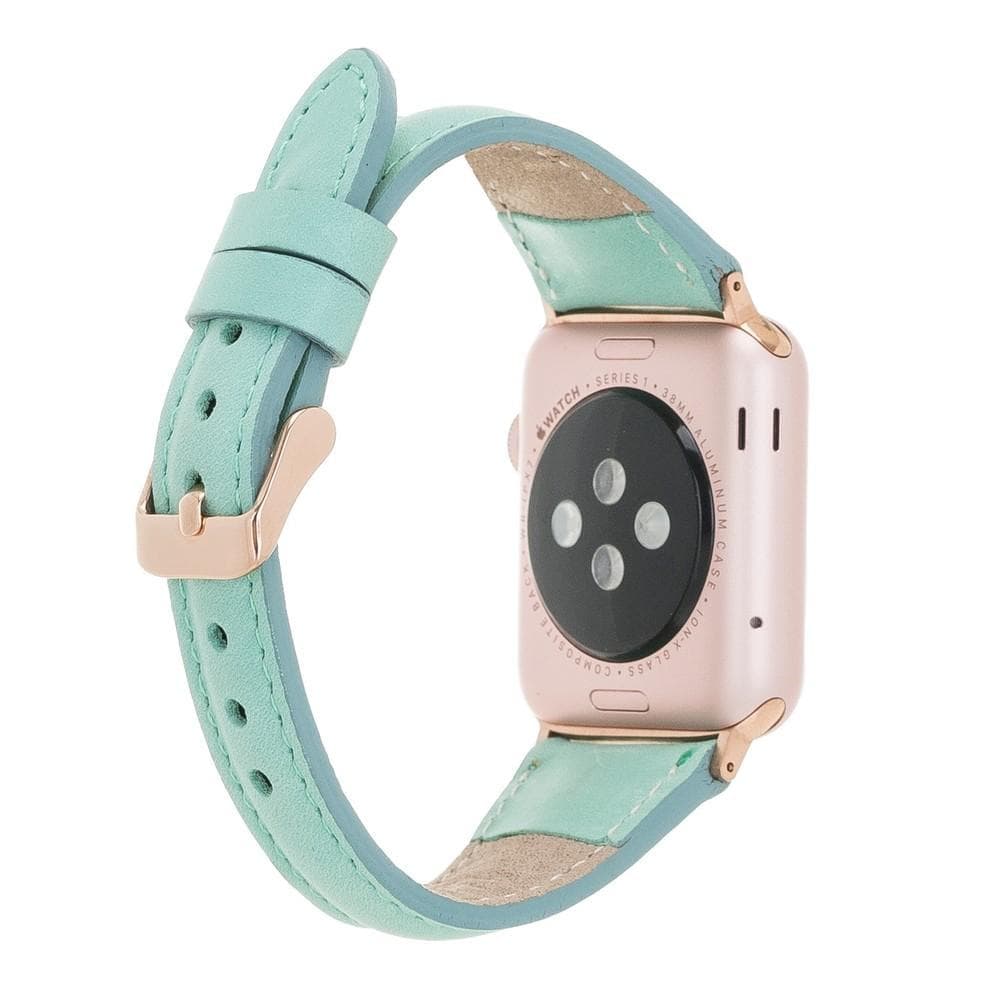 Klassisches, schlankes Apple Watch-Armband aus echtem Leder 