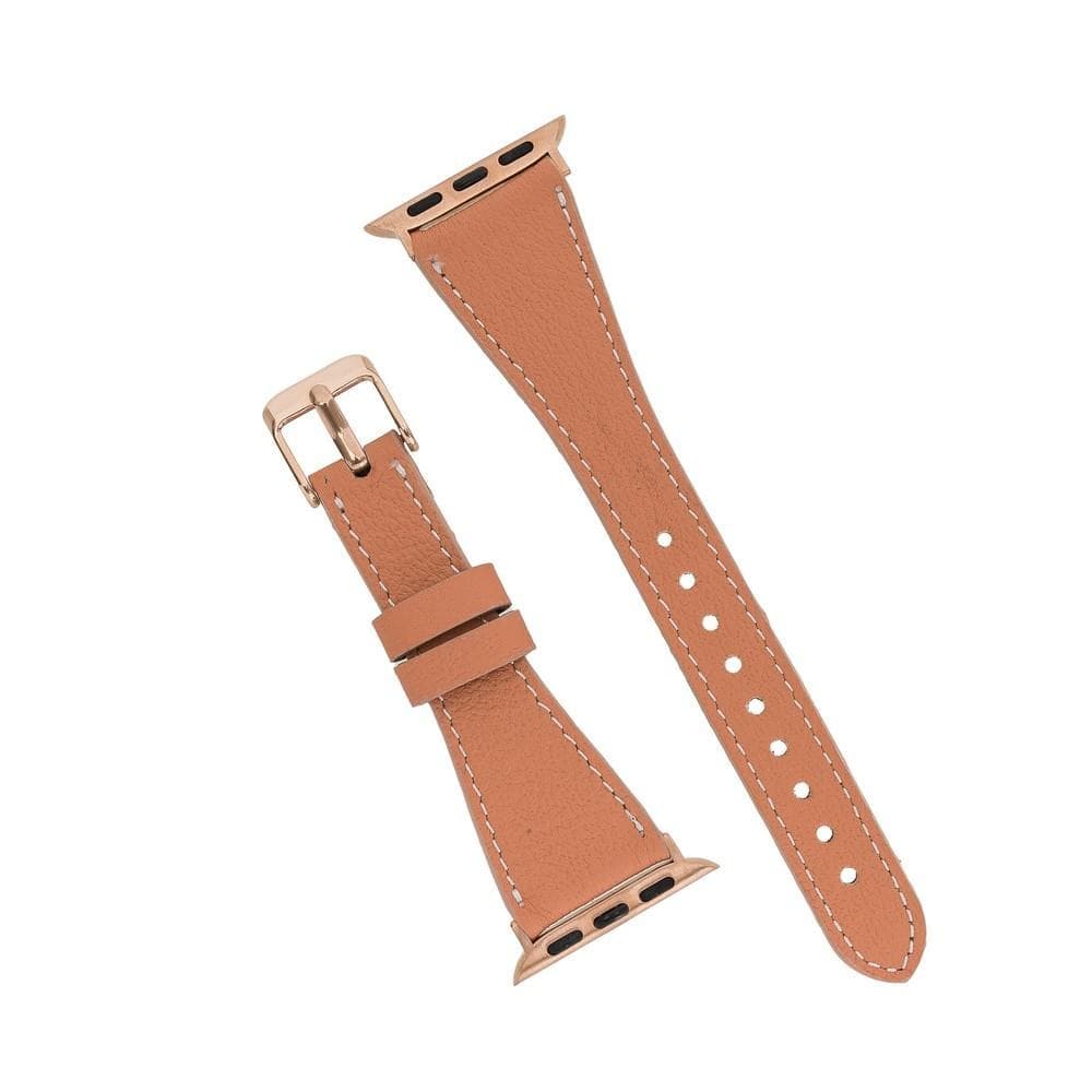 Klassisches, schlankes Apple Watch-Armband aus echtem Leder 