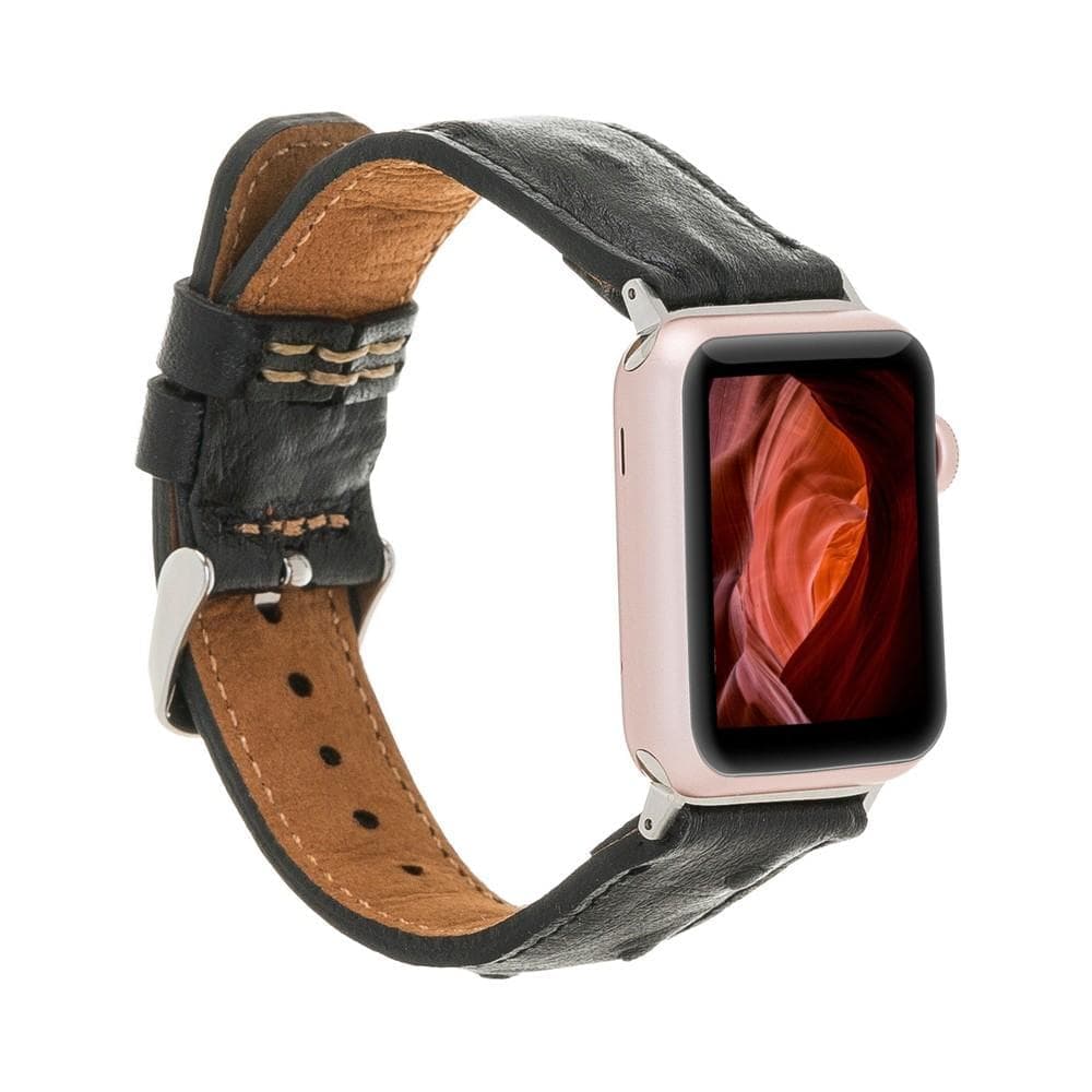 Klassisches Apple Watch-Armband aus echtem Leder 