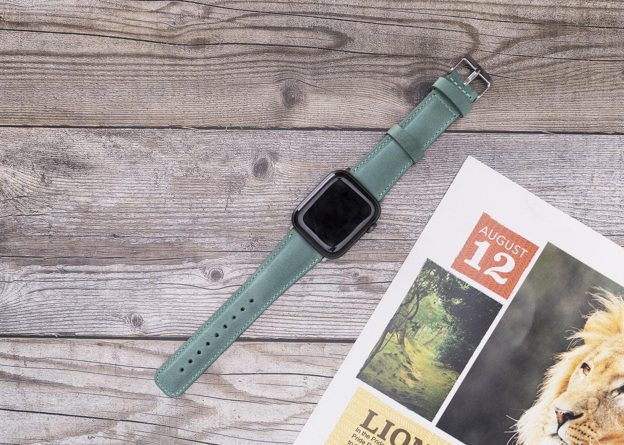 Klassisches Apple Watch-Armband aus echtem Leder 