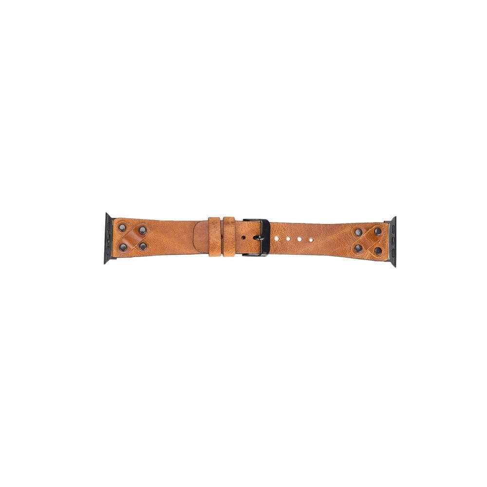 Lederarmbänder für Apple Watch / Kreuzdesign mit schwarzem Riemen