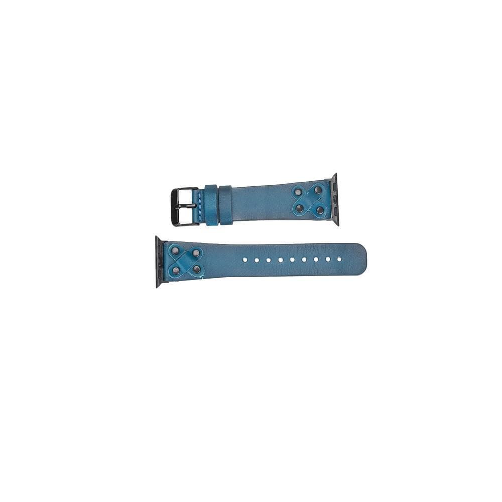 Lederarmbänder für Apple Watch / Kreuzdesign mit schwarzem Riemen