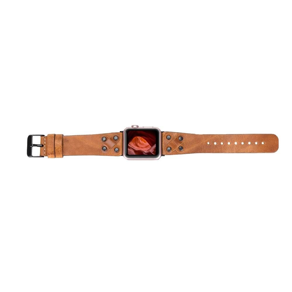 Lederarmbänder für Apple Watch / Kreuzdesign mit schwarzem Riemen