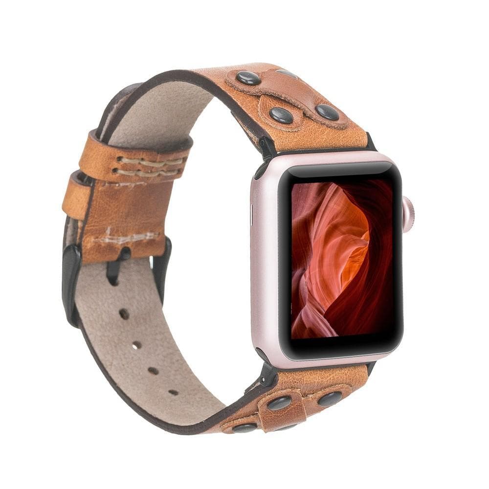 Lederarmbänder für Apple Watch / Kreuzdesign mit schwarzem Riemen