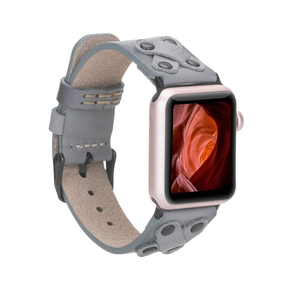 Lederarmbänder für Apple Watch / Kreuzdesign mit schwarzem Riemen