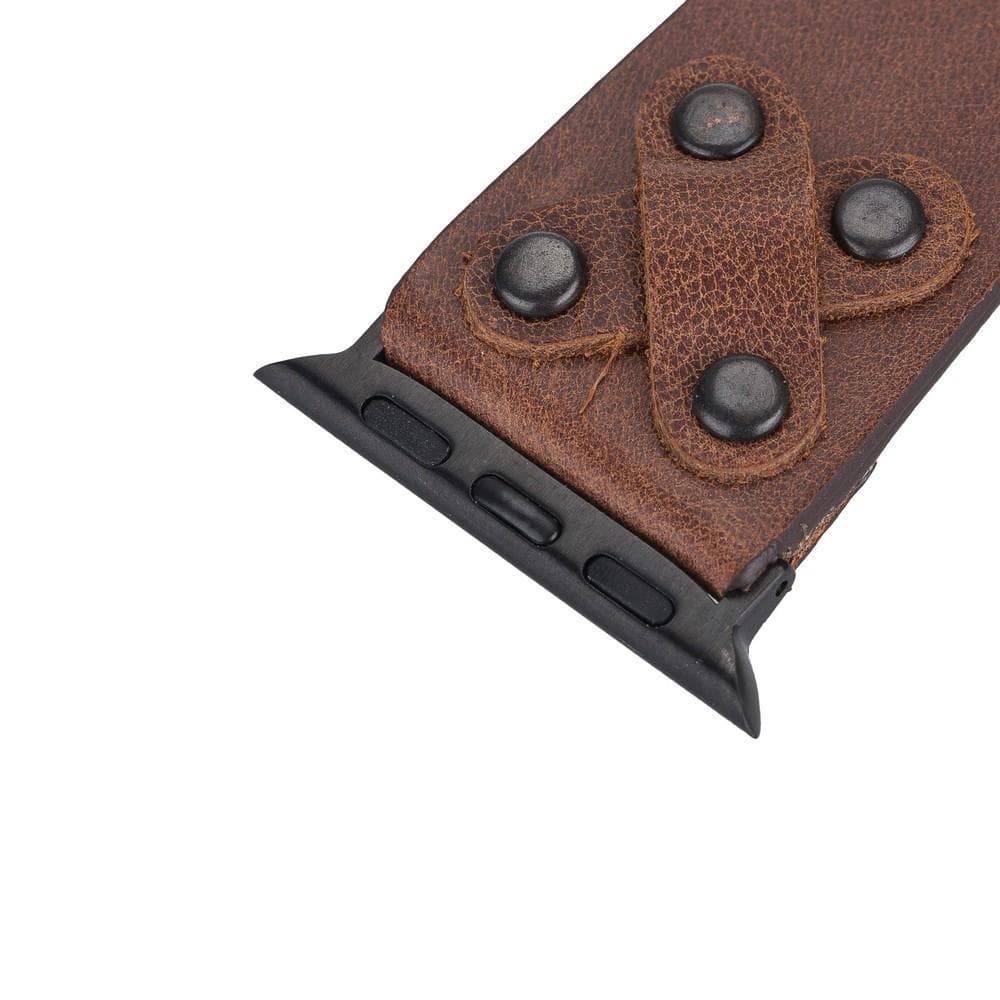 Lederarmbänder für Apple Watch / Kreuzdesign mit schwarzem Riemen