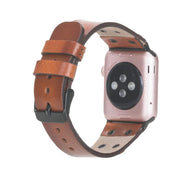 Lederarmbänder für Apple Watch / Kreuzdesign mit schwarzem Riemen