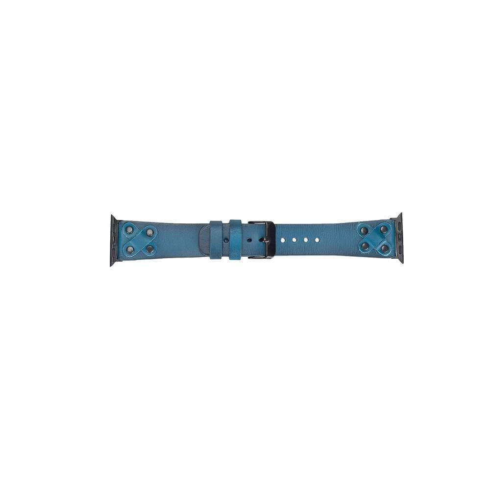 Lederarmbänder für Apple Watch / Kreuzdesign mit schwarzem Riemen