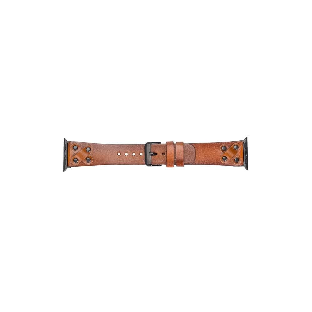 Lederarmbänder für Apple Watch / Kreuzdesign mit schwarzem Riemen