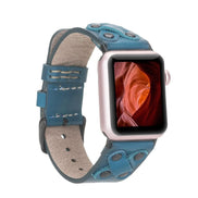 Lederarmbänder für Apple Watch / Kreuzdesign mit schwarzem Riemen