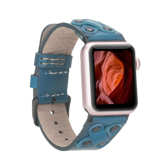 Lederarmbänder für Apple Watch / Kreuzdesign mit schwarzem Riemen