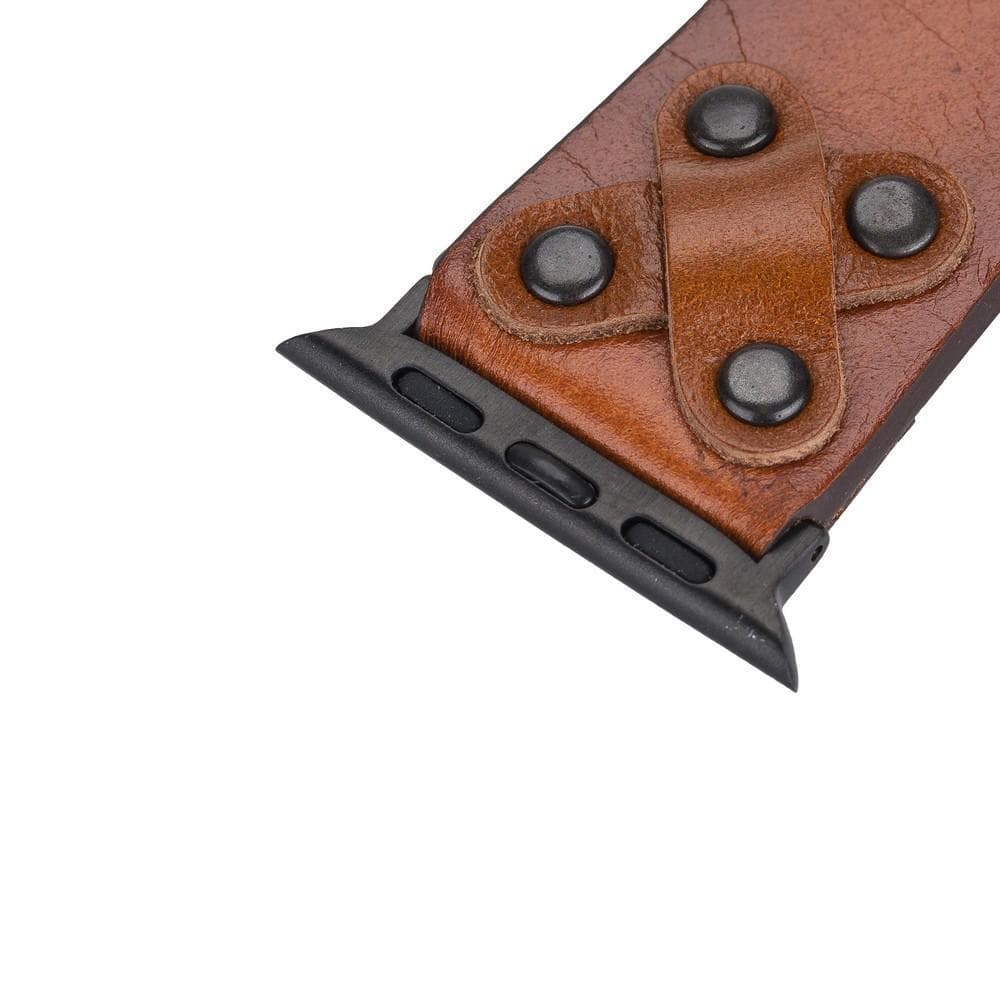 Lederarmbänder für Apple Watch / Kreuzdesign mit schwarzem Riemen