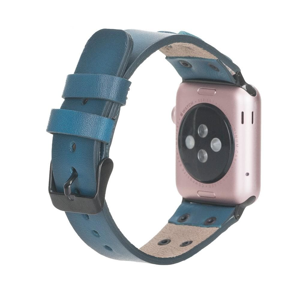 Lederarmbänder für Apple Watch / Kreuzdesign mit schwarzem Riemen