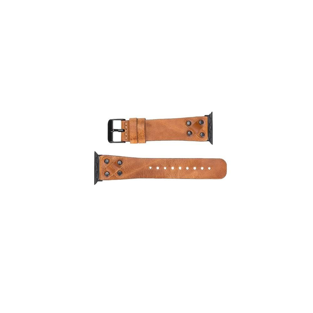 Lederarmbänder für Apple Watch / Kreuzdesign mit schwarzem Riemen