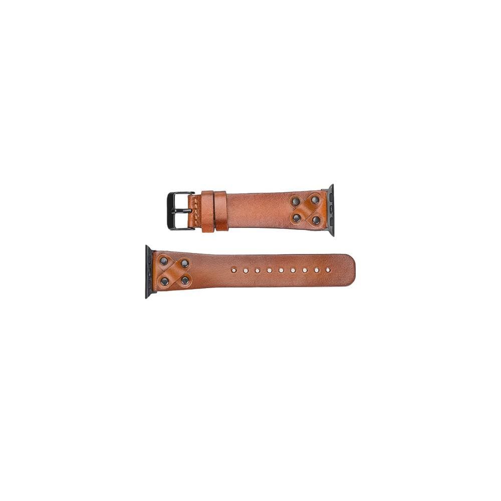 Lederarmbänder für Apple Watch / Kreuzdesign mit schwarzem Riemen