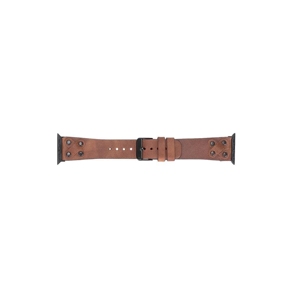 Lederarmbänder für Apple Watch / Kreuzdesign mit schwarzem Riemen