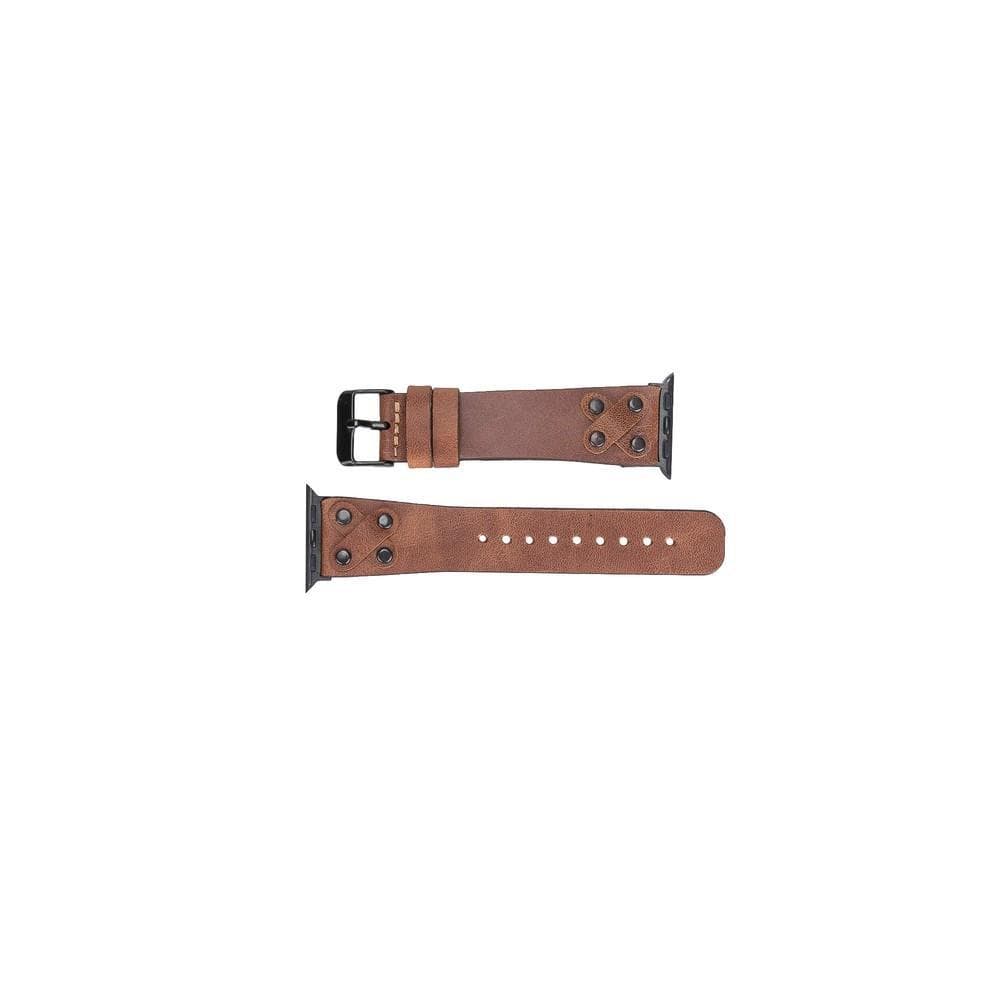 Lederarmbänder für Apple Watch / Kreuzdesign mit schwarzem Riemen