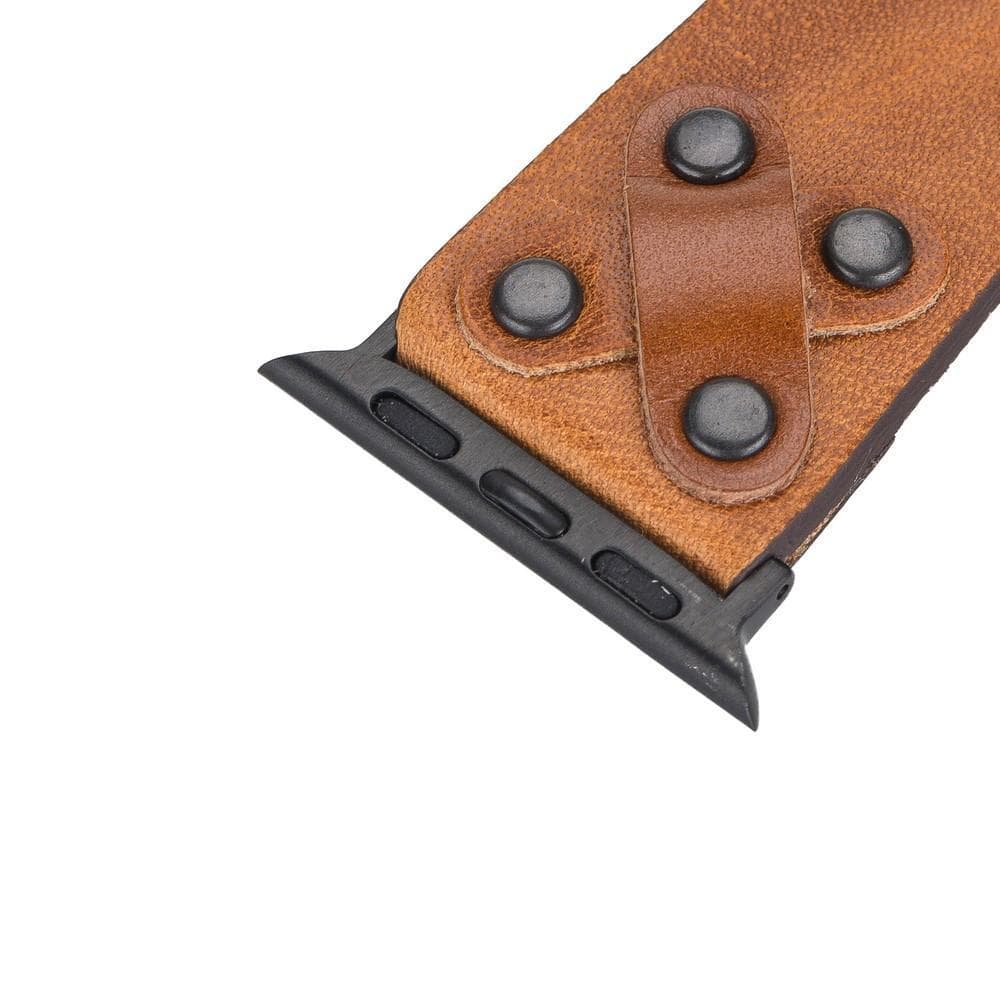 Lederarmbänder für Apple Watch / Kreuzdesign mit schwarzem Riemen