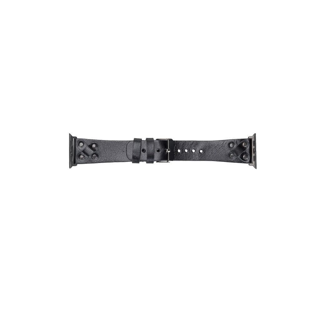 Lederarmbänder für Apple Watch / Kreuzdesign mit schwarzem Riemen