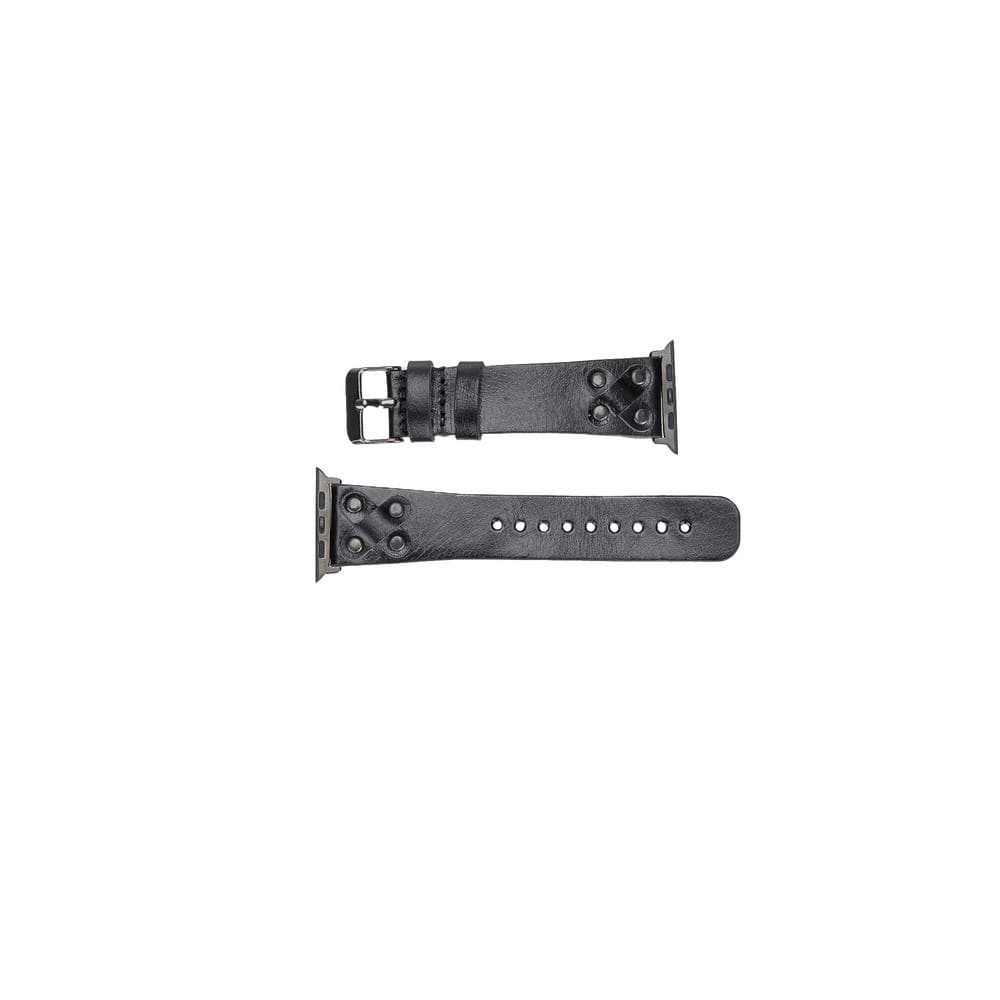 Lederarmbänder für Apple Watch / Kreuzdesign mit schwarzem Riemen