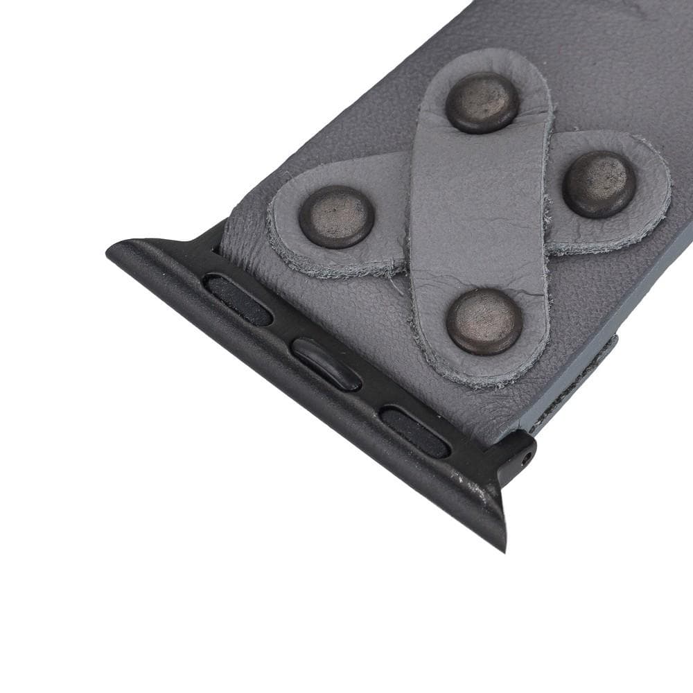 Lederarmbänder für Apple Watch / Kreuzdesign mit schwarzem Riemen