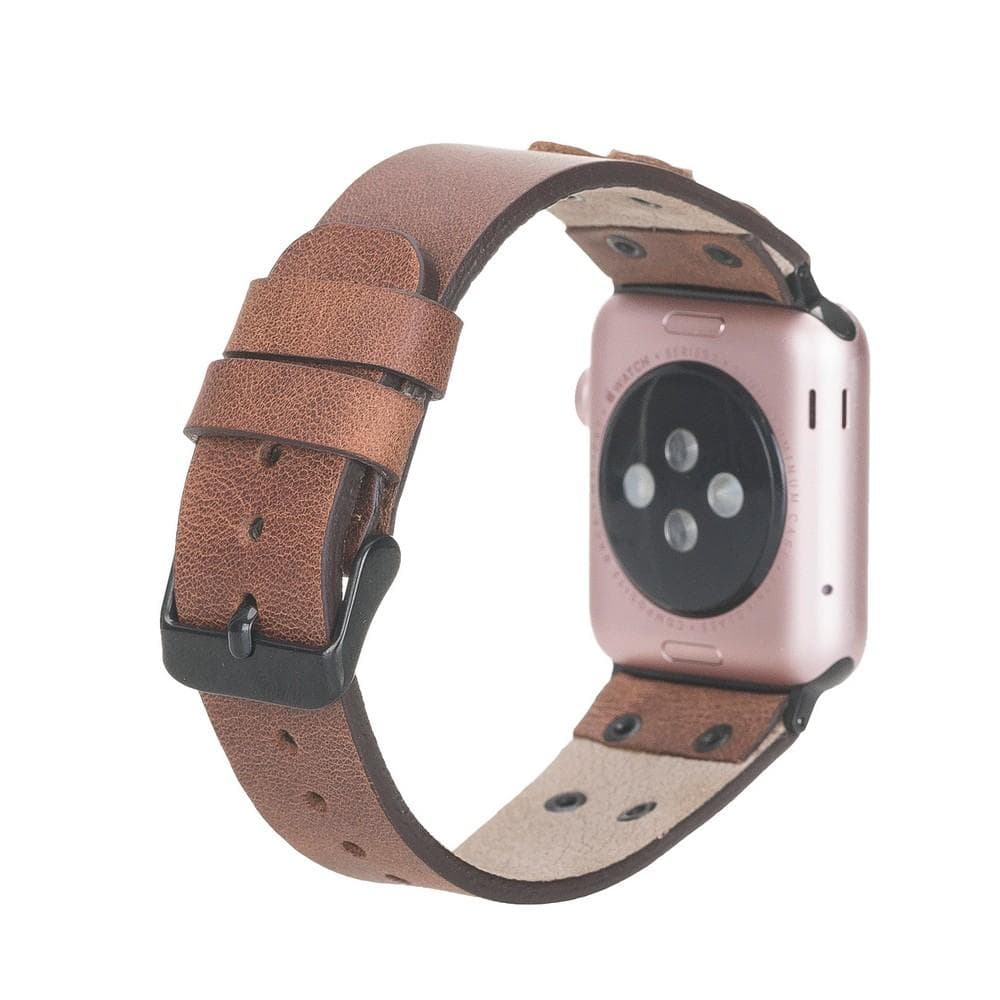 Lederarmbänder für Apple Watch / Kreuzdesign mit schwarzem Riemen