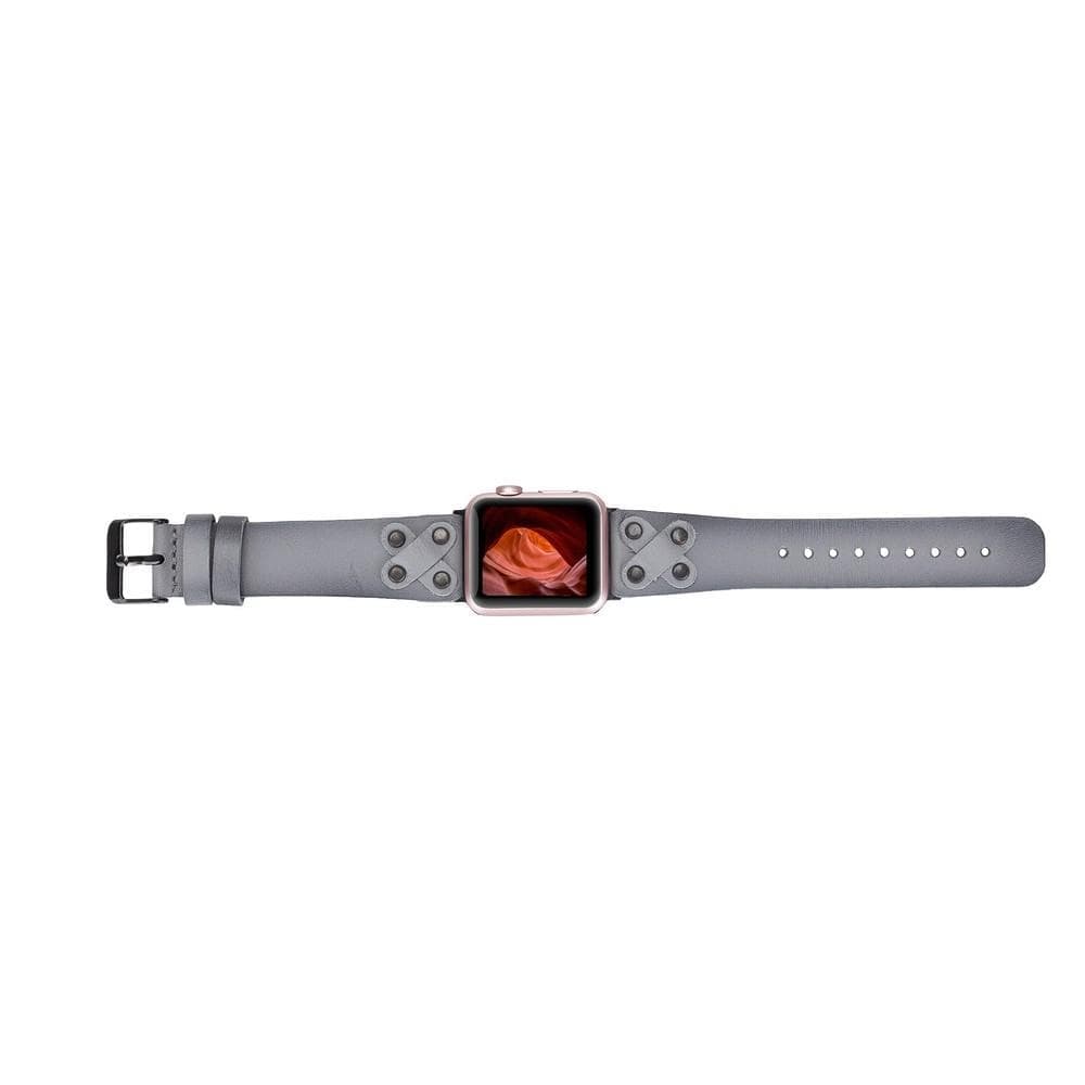 Lederarmbänder für Apple Watch / Kreuzdesign mit schwarzem Riemen