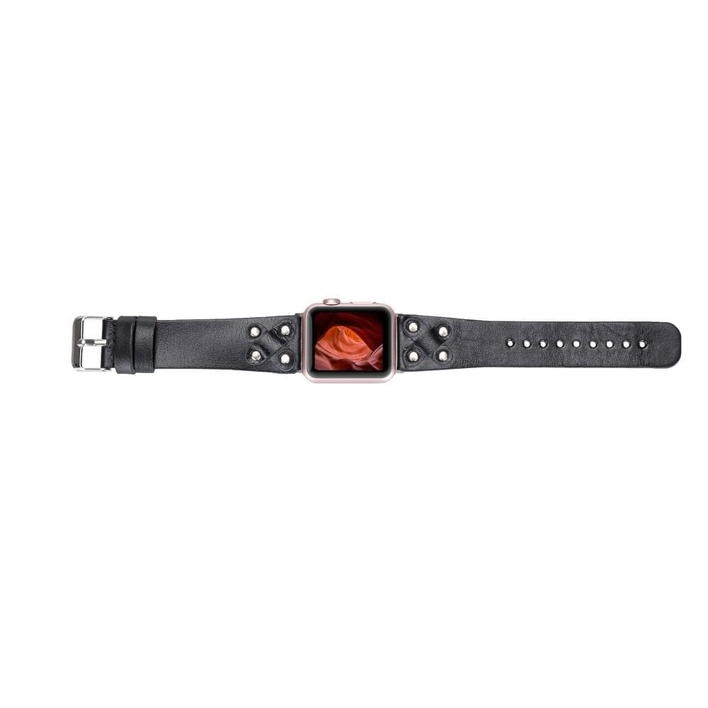 Lederarmbänder für Apple Watch / Kreuzdesign mit silbernem Anhänger