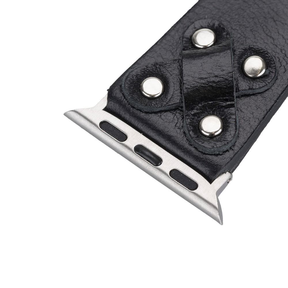 Lederarmbänder für Apple Watch / Kreuzdesign mit silbernem Anhänger