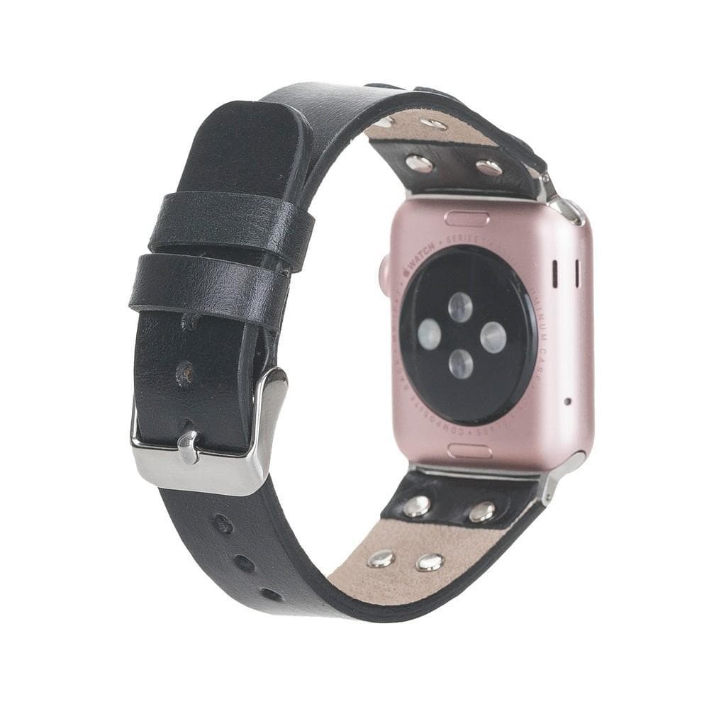 Lederarmbänder für Apple Watch / Kreuzdesign mit silbernem Anhänger
