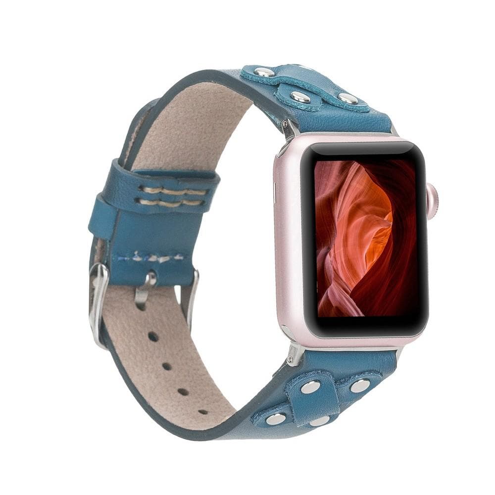 Lederarmbänder für Apple Watch / Kreuzdesign mit silbernem Anhänger