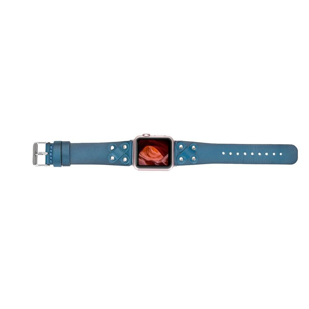 Lederarmbänder für Apple Watch / Kreuzdesign mit silbernem Anhänger