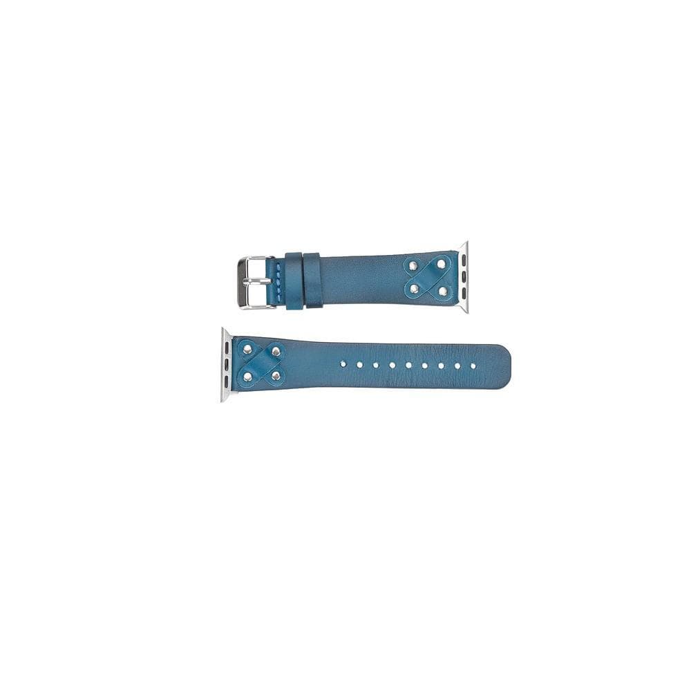 Lederarmbänder für Apple Watch / Kreuzdesign mit silbernem Anhänger