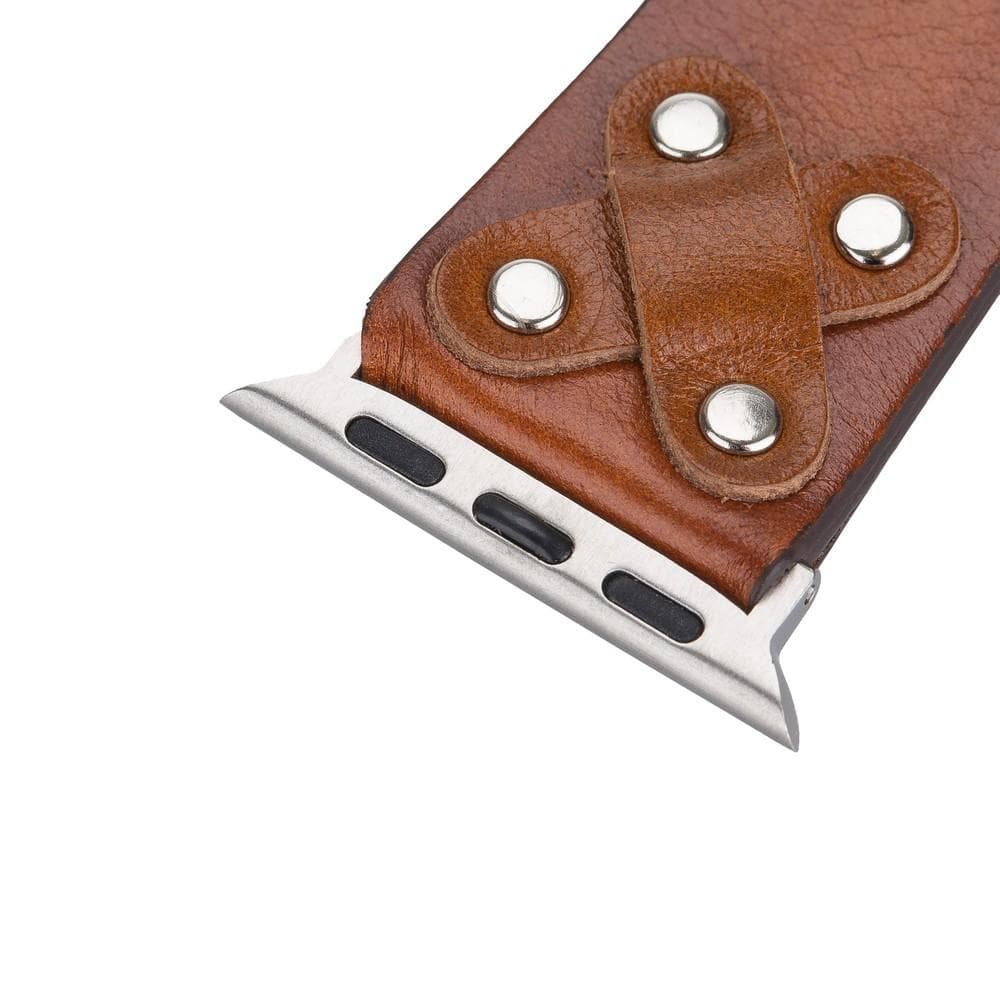 Lederarmbänder für Apple Watch / Kreuzdesign mit silbernem Anhänger