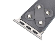 Lederarmbänder für Apple Watch / Kreuzdesign mit silbernem Anhänger