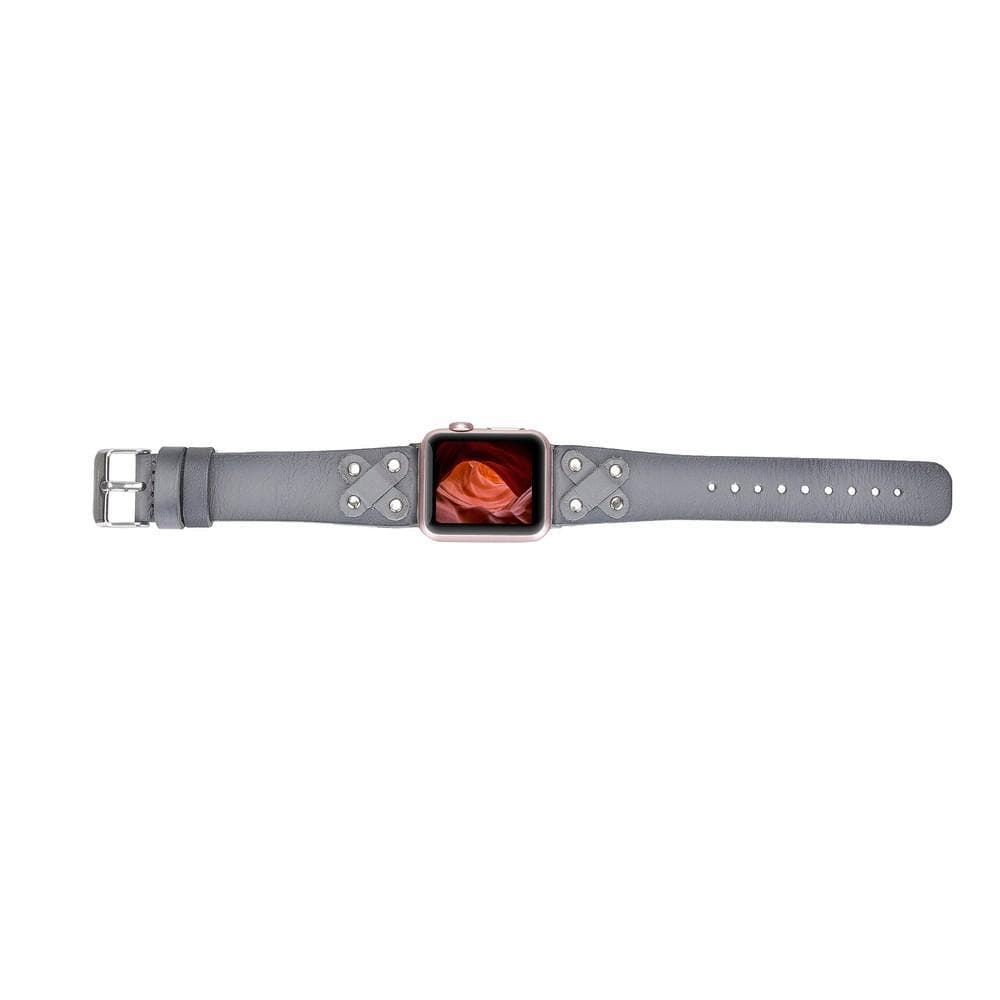 Lederarmbänder für Apple Watch / Kreuzdesign mit silbernem Anhänger